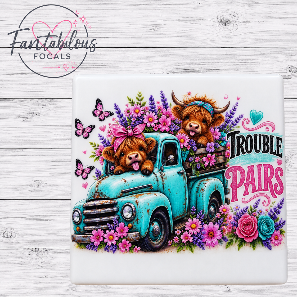 Trouble Pairs Highland Cow Silicone Focal Bead