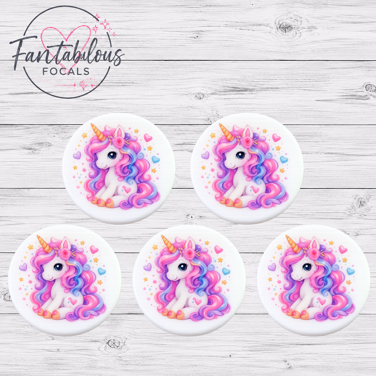 Pastel Unicorn Silicone Focal Bead