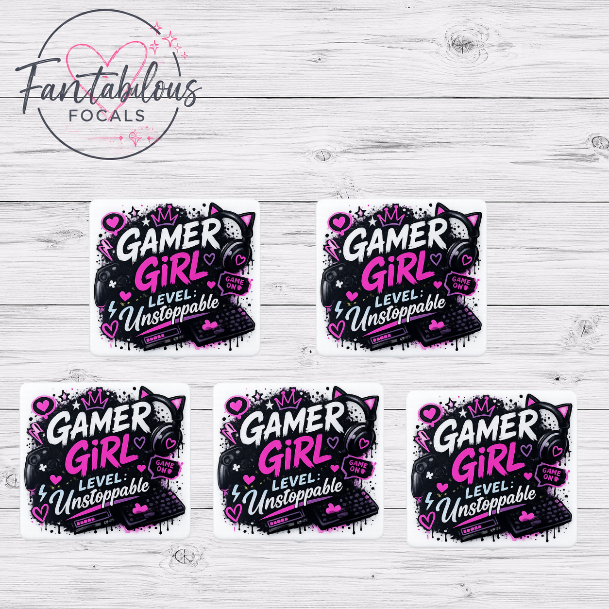 Gamer Girl Level Unstoppable Silicone Focal Bead