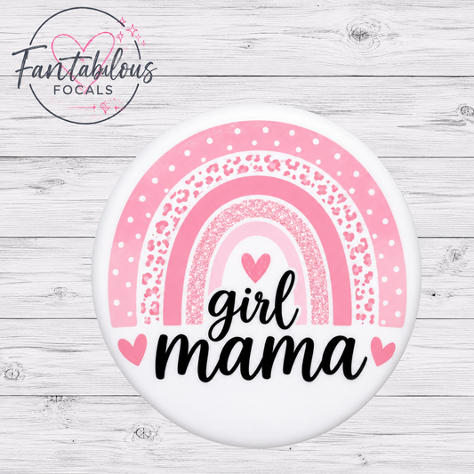 Pink Rainbow Girl Mama Focal Bead