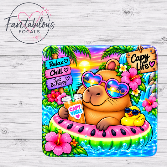 Capybara Tropical Silicone Focal Bead