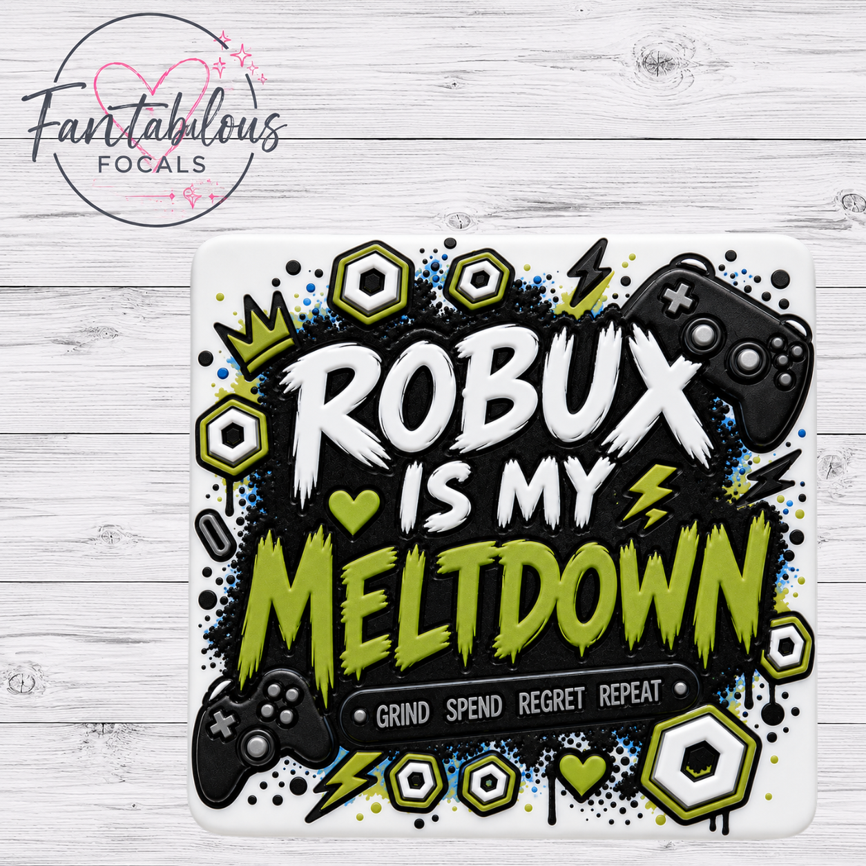 Robux Is My Meltdown Gamer Silicone Focal Bead