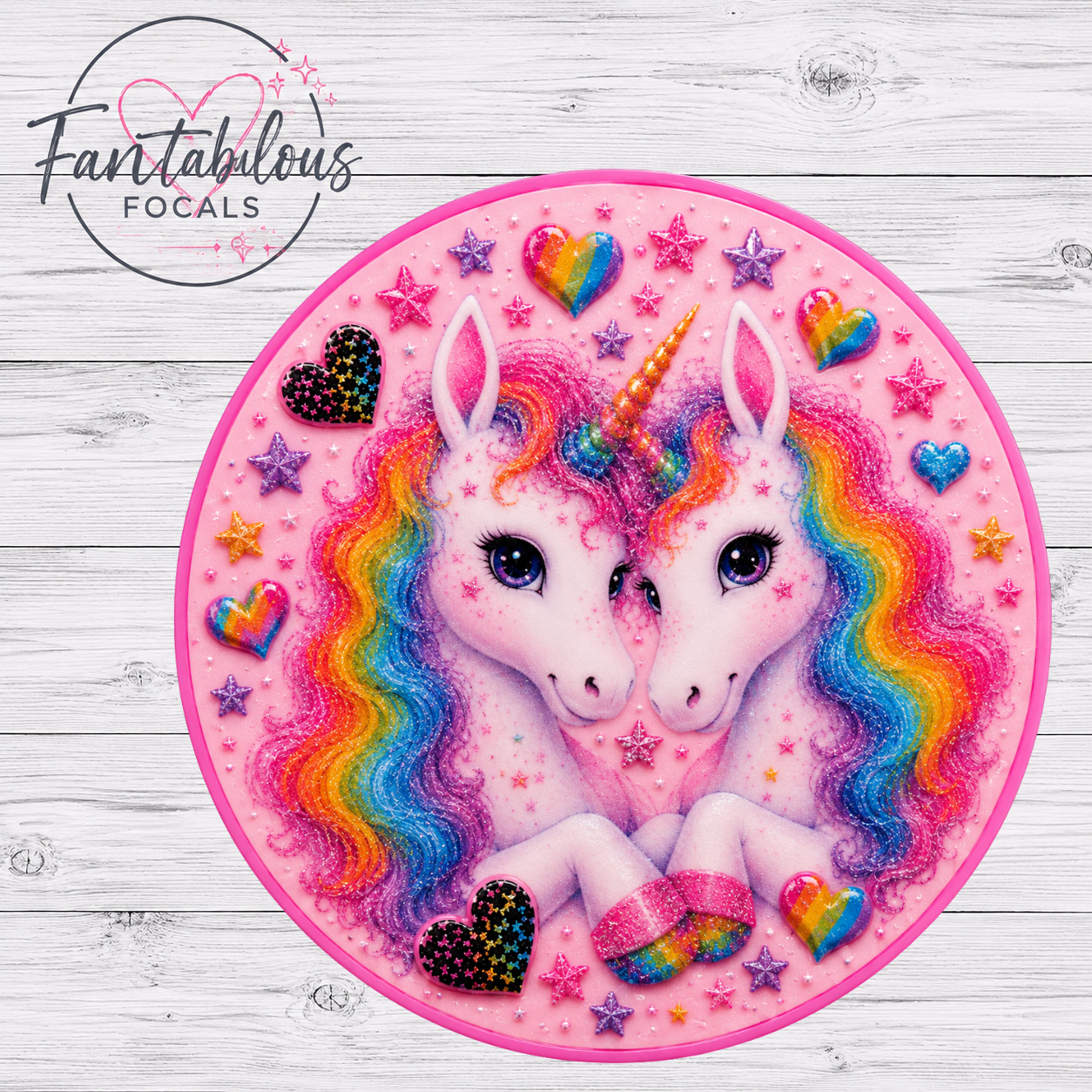 Rainbow Unicorn Silicone Focal Bead