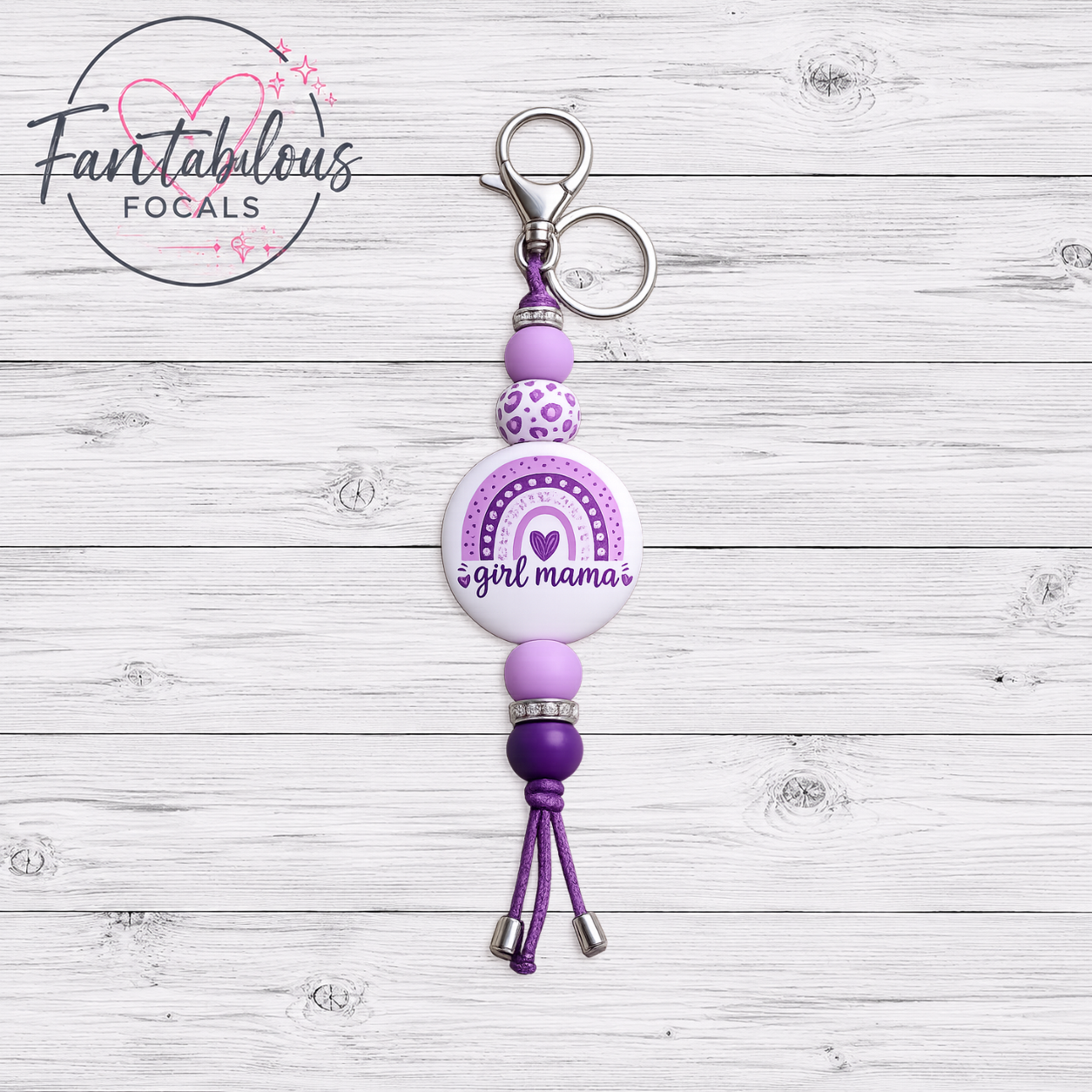 Grape Rainbow Girl Mama Focal Bead