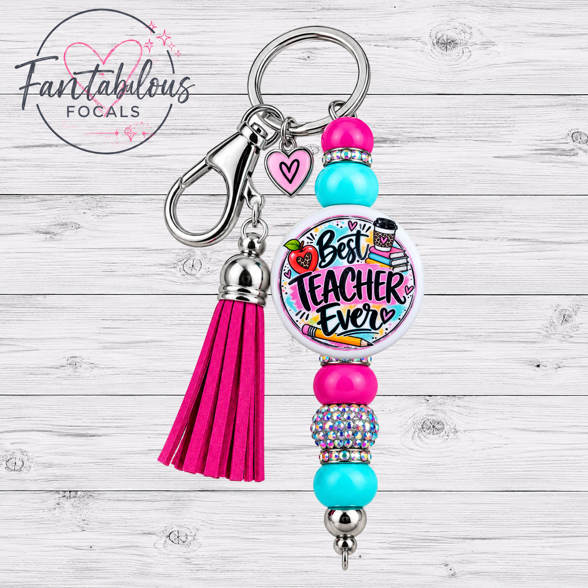 Best Teacher Ever Silicone Focal Bead