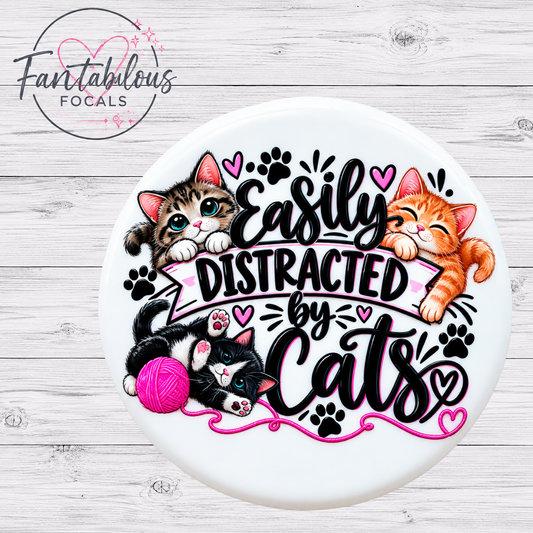 Easily Distracted by Cats Silicone Focal Bead