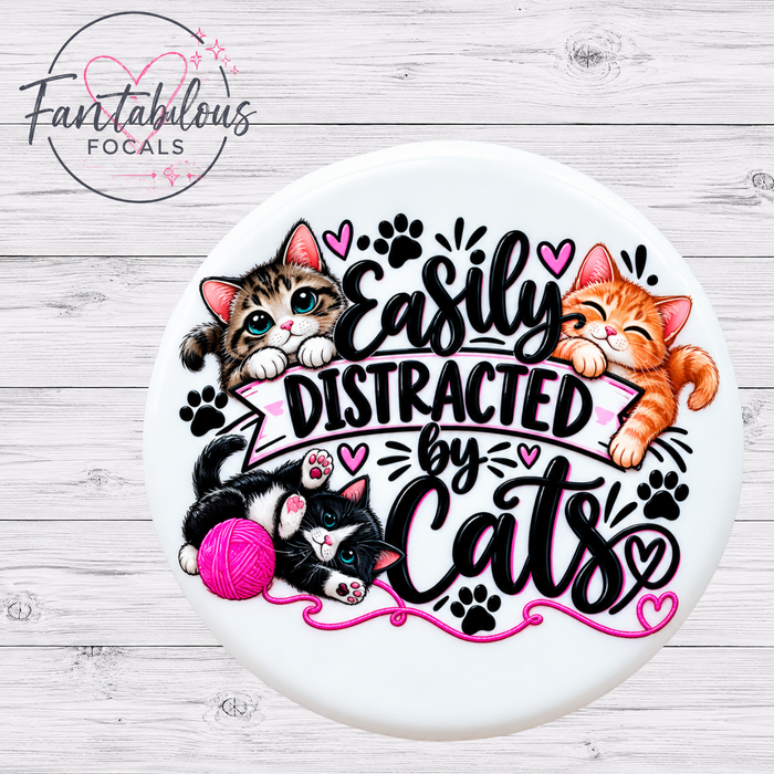 Easily Distracted by Cats Silicone Focal Bead