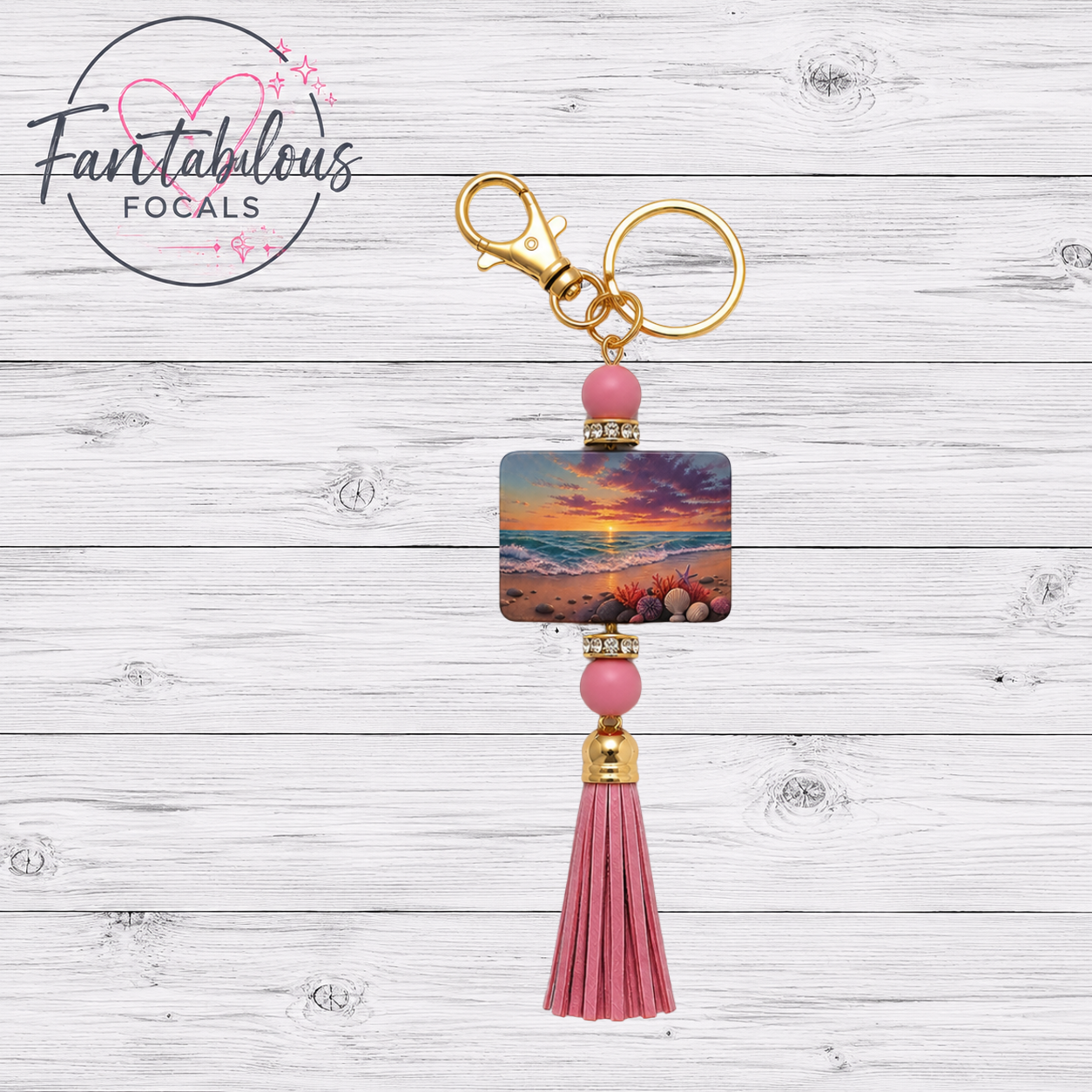 Beach Sunset Silicone Focal Bead