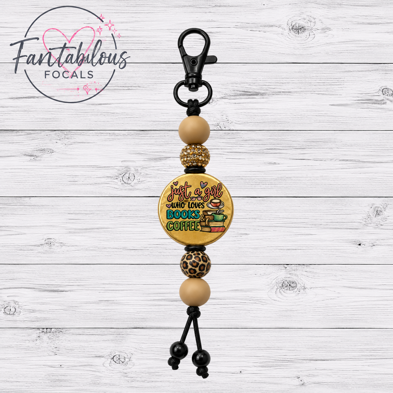 Just a Girl Who Loves Books & Coffee Silicone Focal Bead