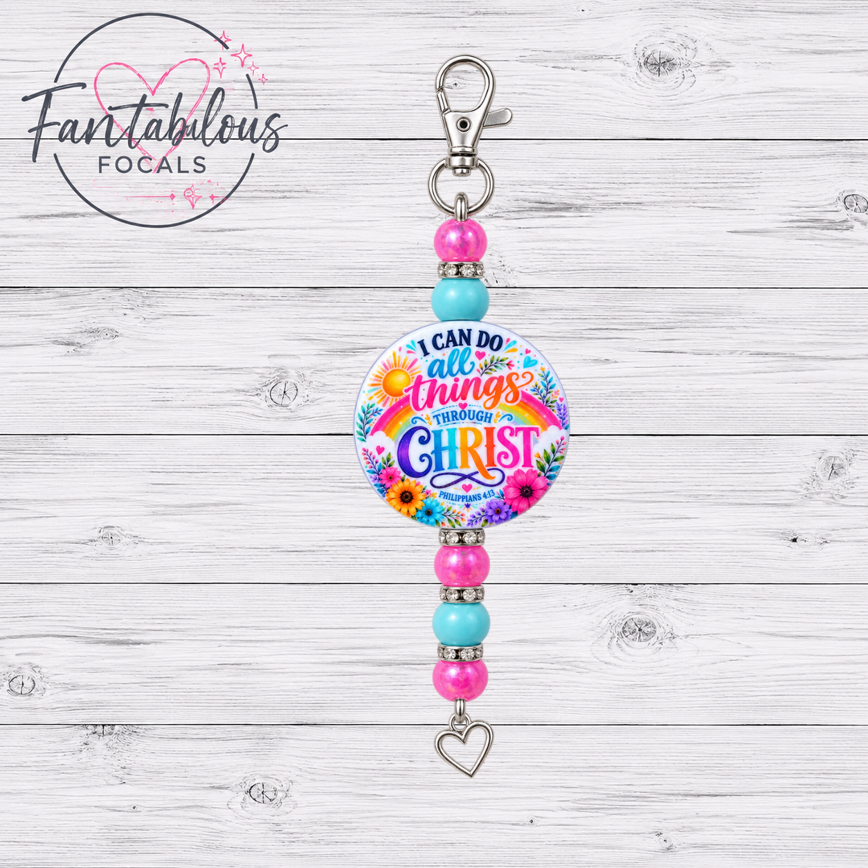 I Can Do All Things Through Christ Silicone Focal Bead
