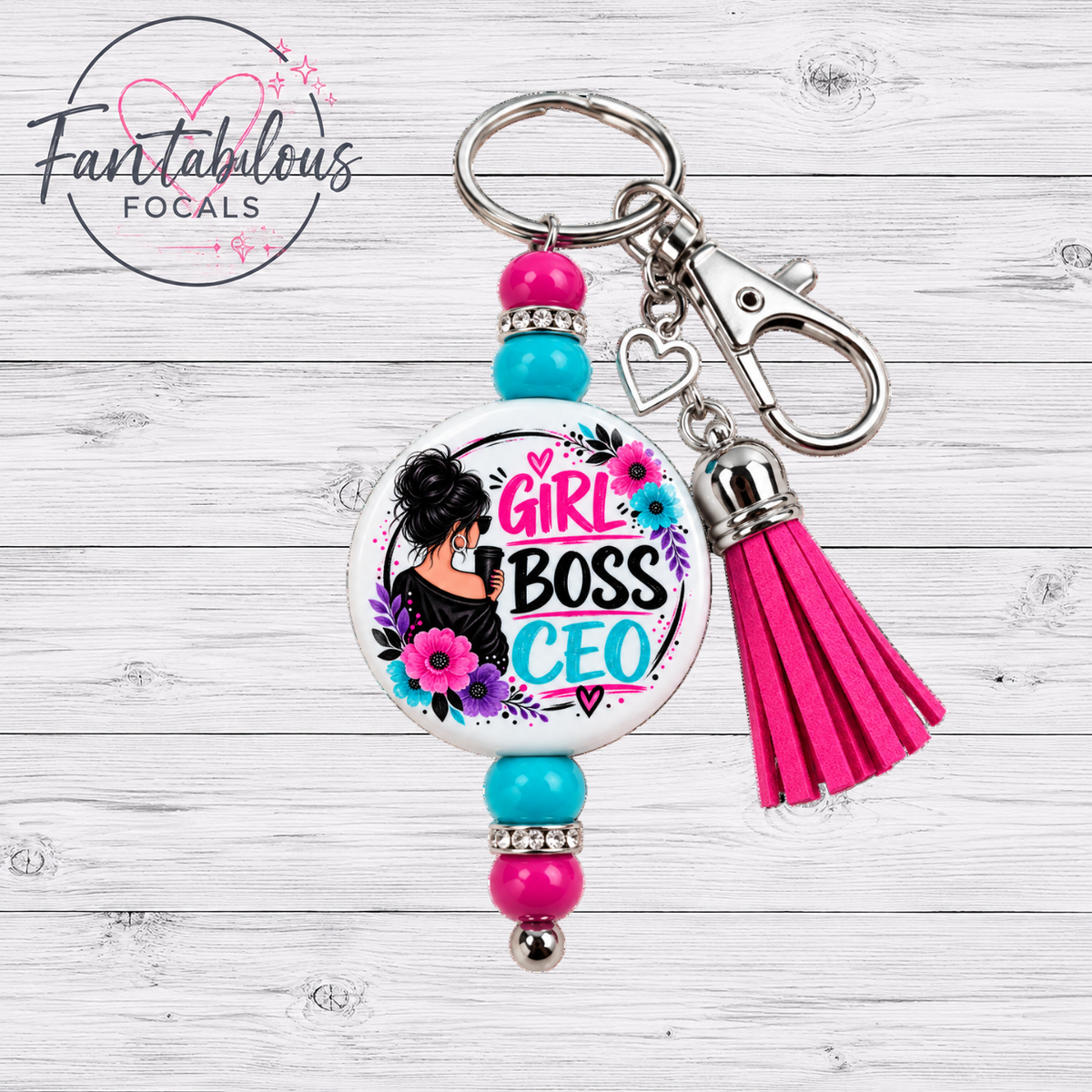 Girl Boss CEO Silicone Focal Bead