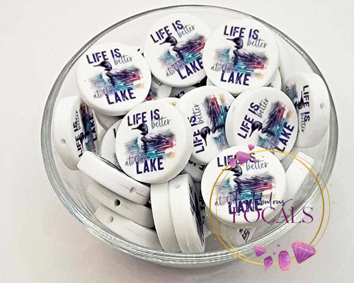 30mm “Life is Better at the Lake” Custom Exclusive Silicone Focal Bead