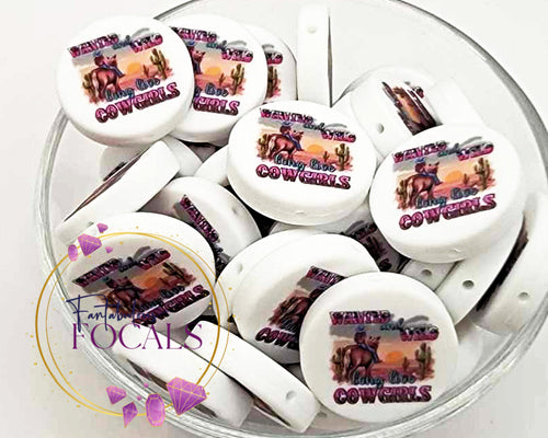 30mm “Wanted and Wild Long Live Cowgirls” Custom Exclusive Silicone Focal Bead