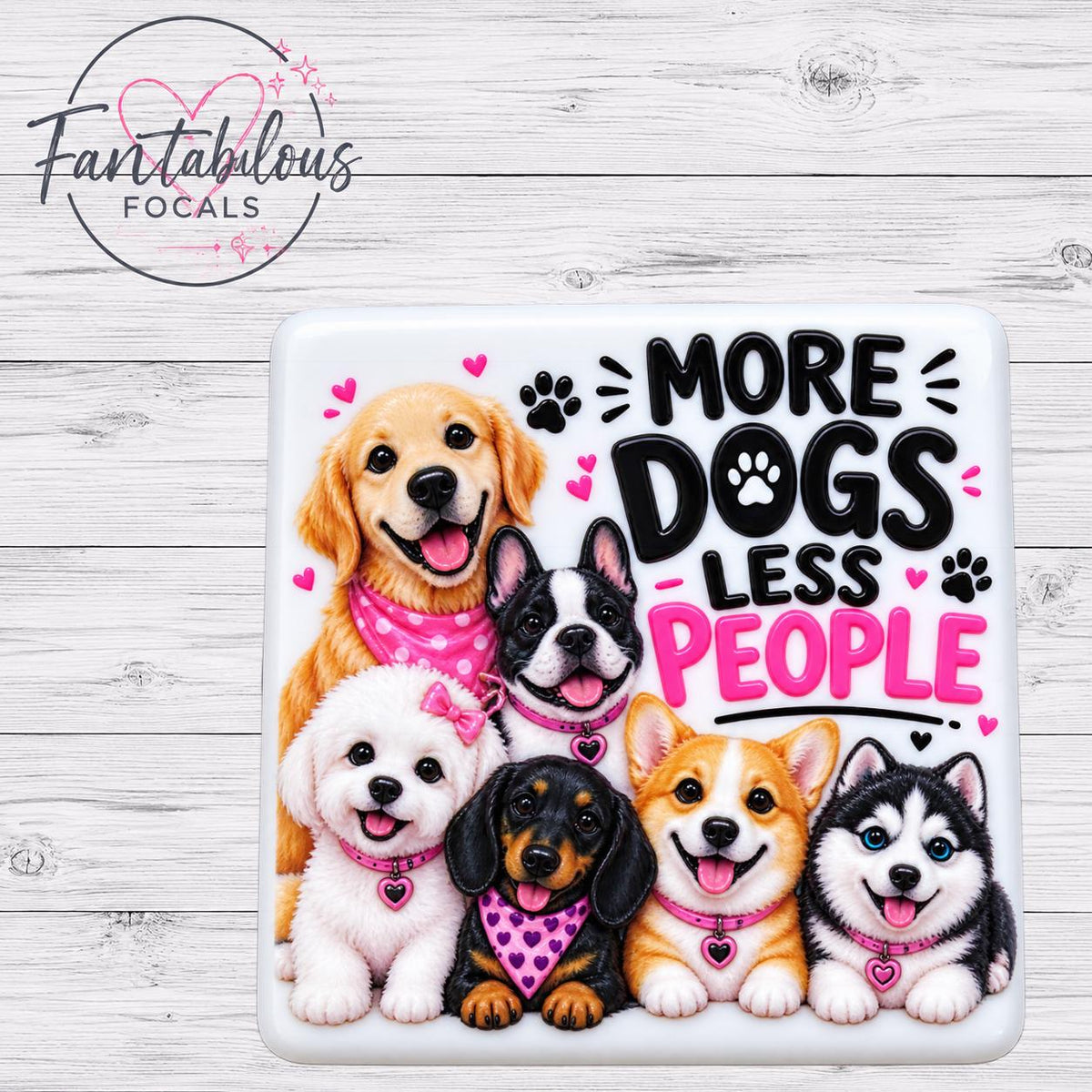 More Dogs Less People Silicone Focal Bead
