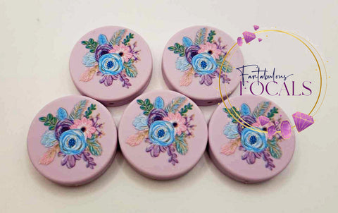 30mm “Flower Bouquet” Custom Exclusive Silicone Focal Bead