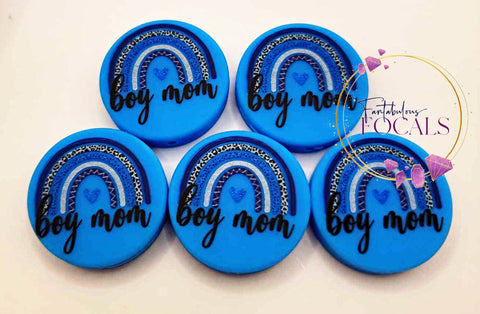 30mm “Boy Mom Rainbow” Custom Exclusive Silicone Focal Bead