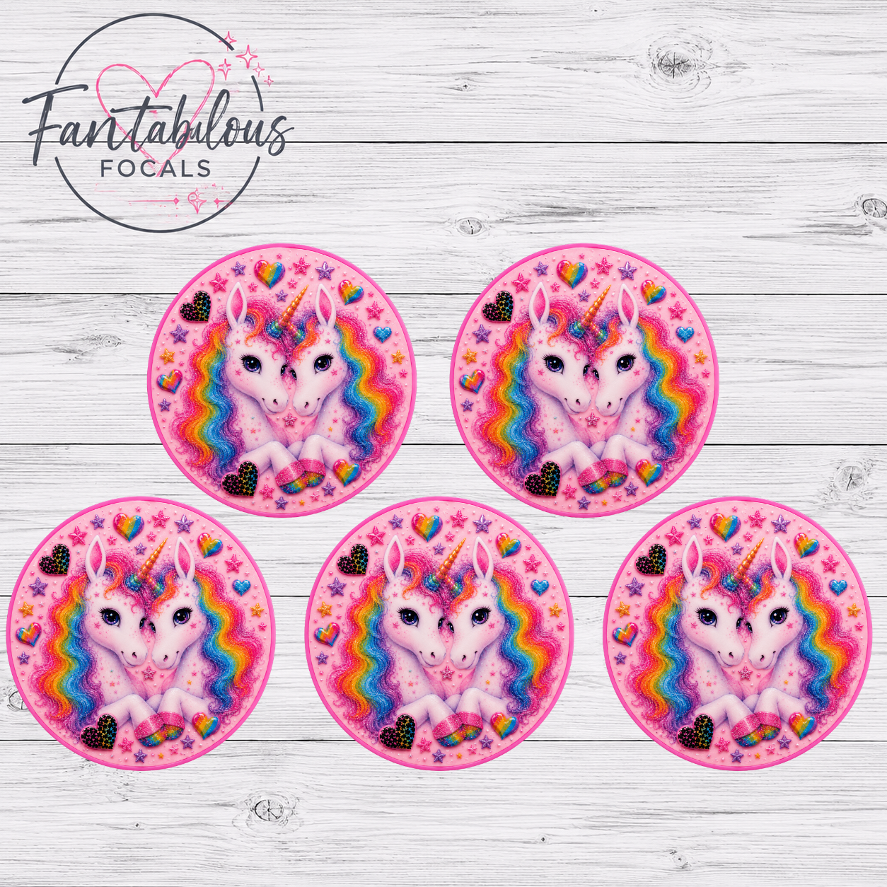 Rainbow Unicorn Silicone Focal Bead