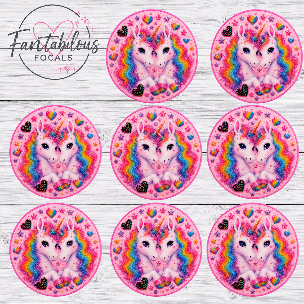 Rainbow Unicorn Silicone Focal Bead